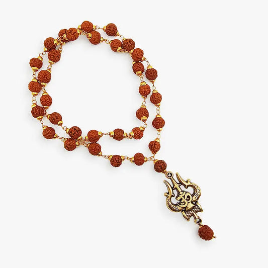 Why Wear an Om Trishul Damru Rudraksha Mala? Benefits & Spiritual Significance
