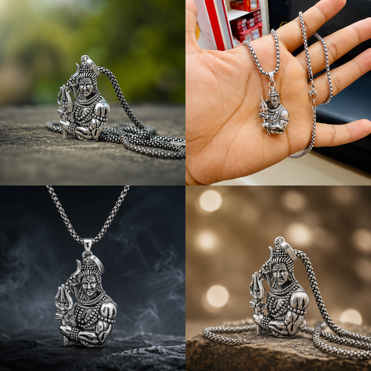 Lord Shiva With Trishul Pendant Chain