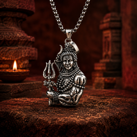 Shiva With Trishul Pendant