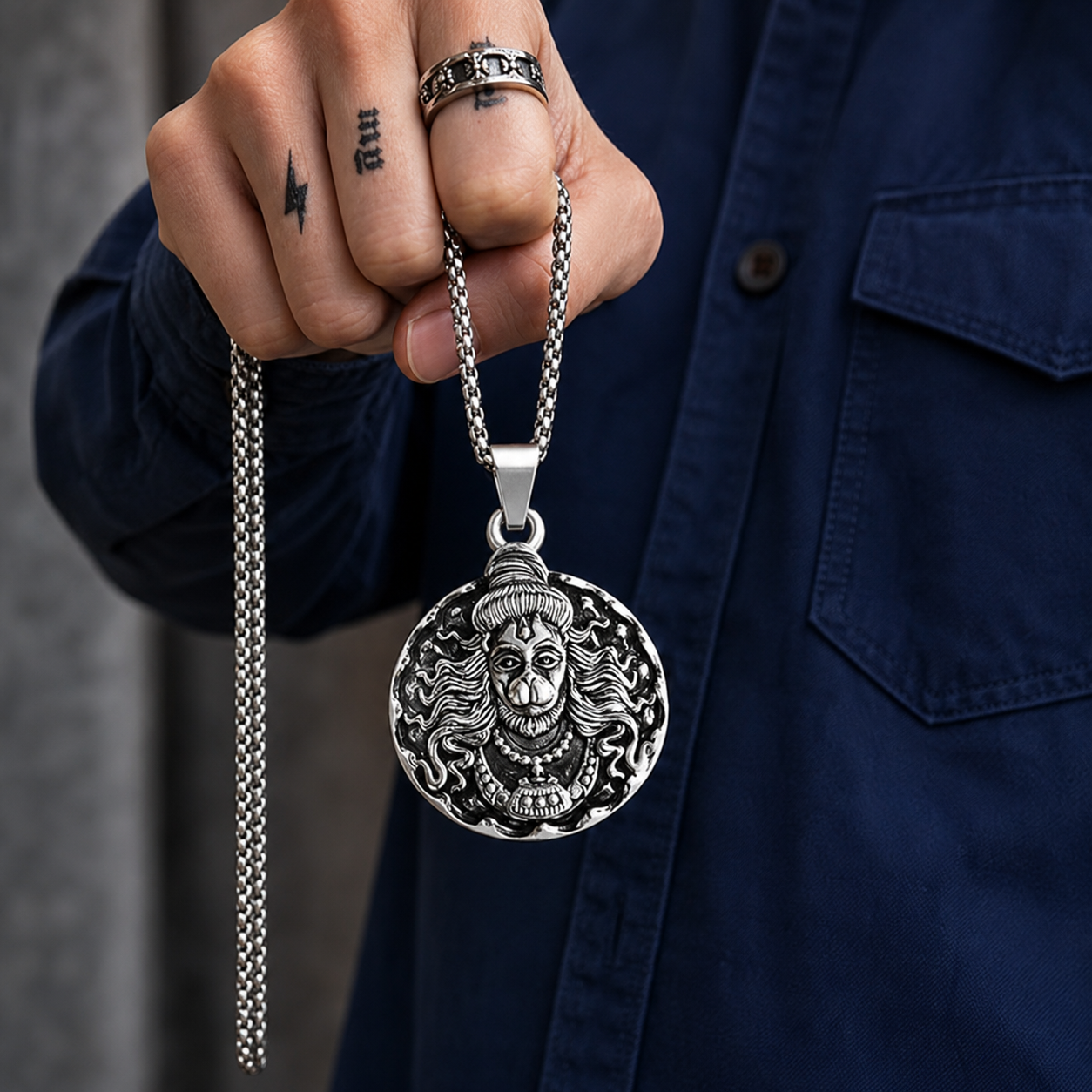 Hanuman ji Silver Pendant