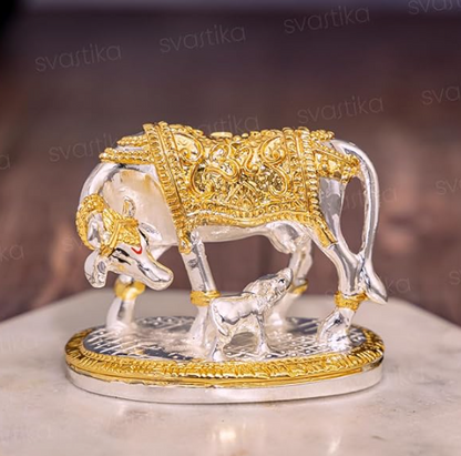 Kamdhenu Cow With Calf Decorative Statuette