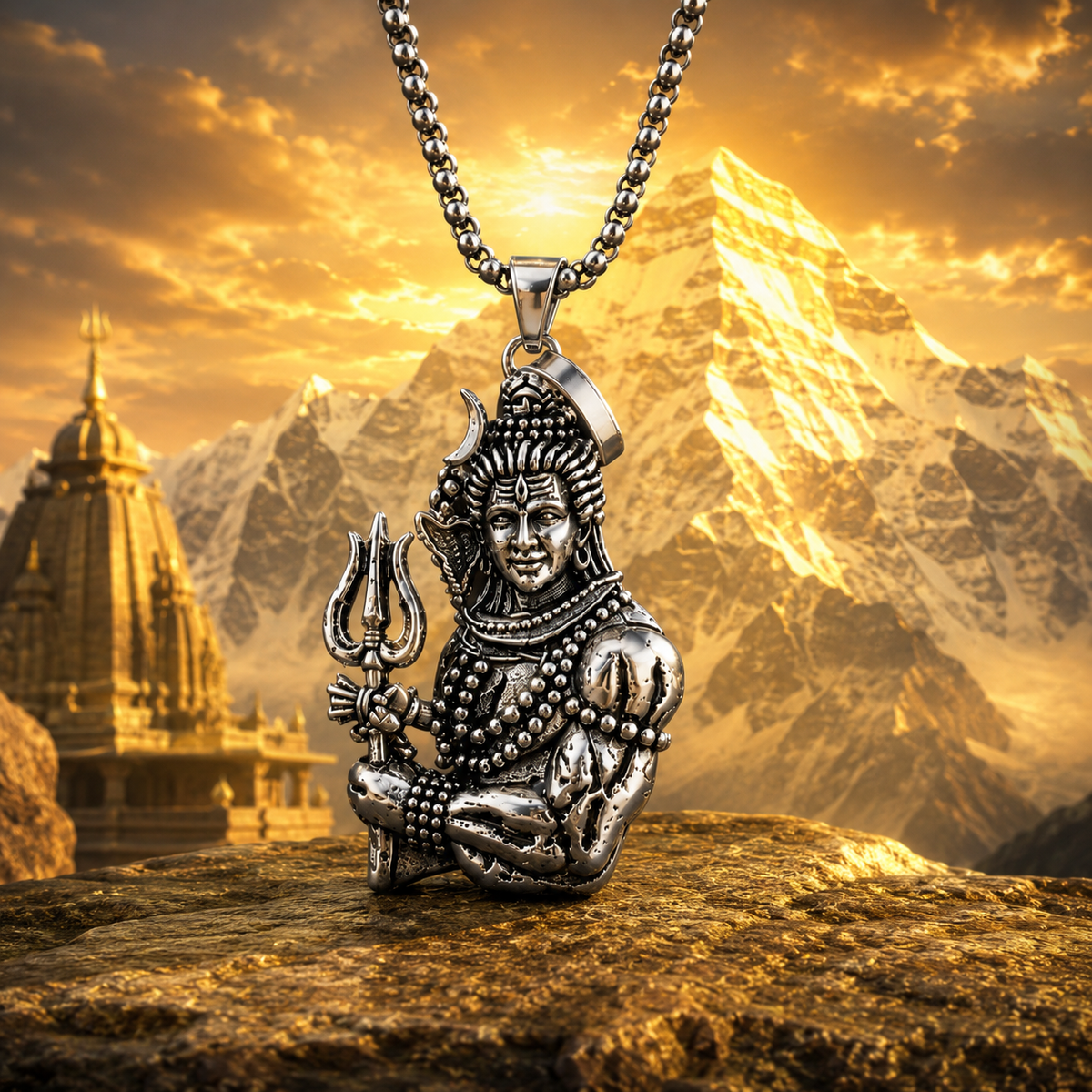 Shiva With Trishul Pendant